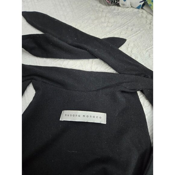 Matrix Vibes Black Sleeveless Bow Tie Neck Tank Top Womens M - Picture 3 of 4